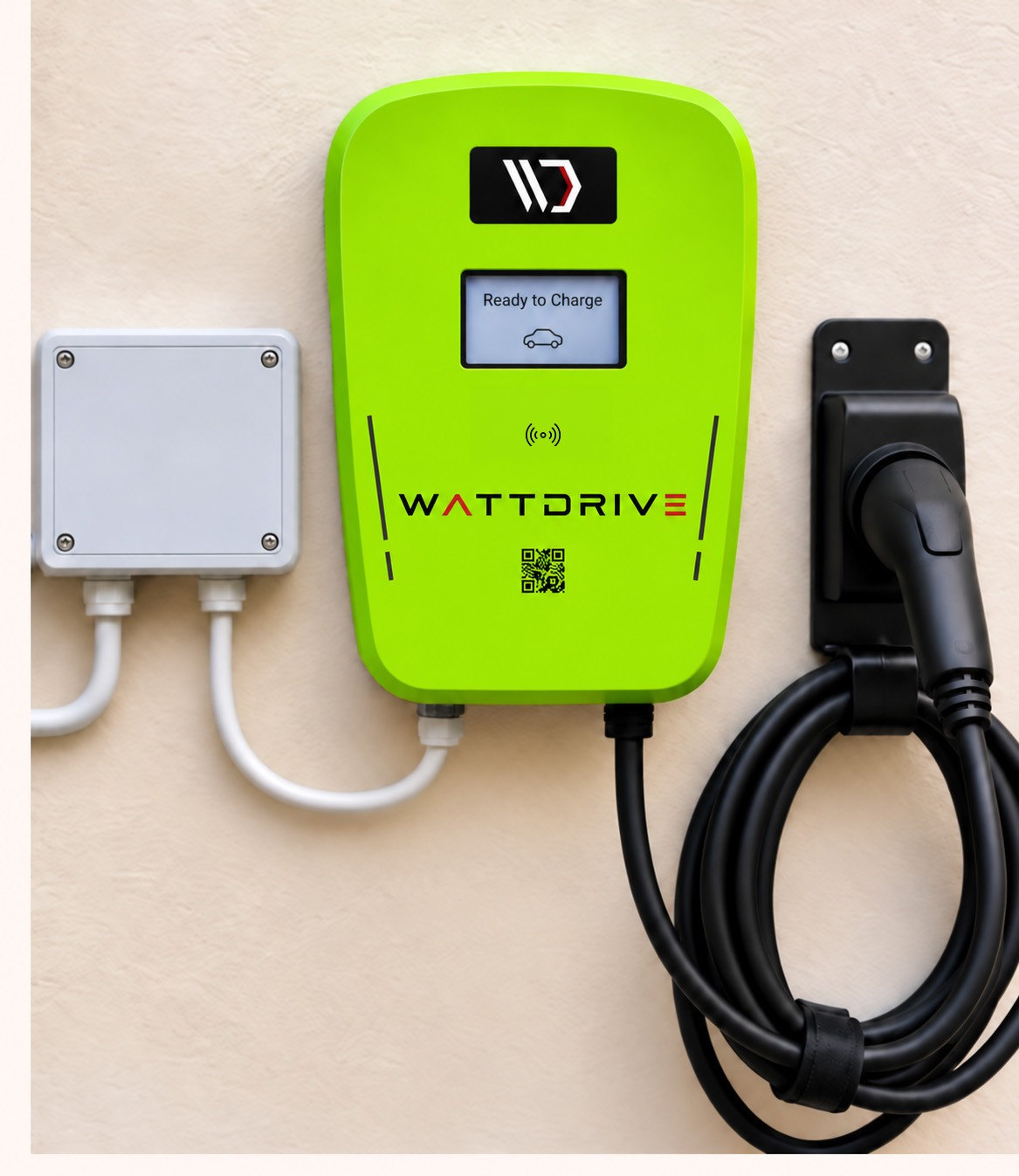 Wall-mounted AC fast charger with cable